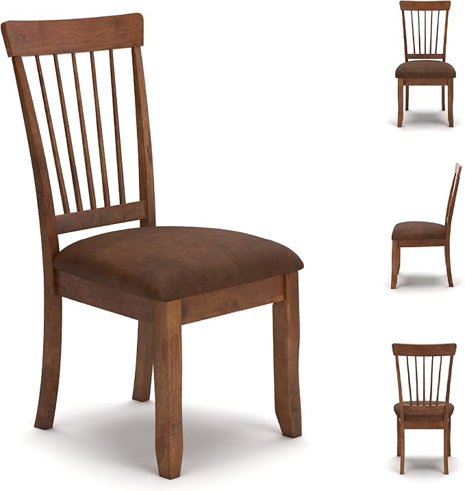 Signature Design by Ashley D199-01 Berringer 18" Rustic Dining Chair with Cushions, 2 Count, Light Brown