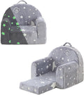Toddler Chair Comfy,Toddler Couch Fold Out, 2-in-1 Kids Chair,Flip Out Kids Couch,Toddler Sofa Convertible,Children Reading Chair for Age 1-3(Grey Star)