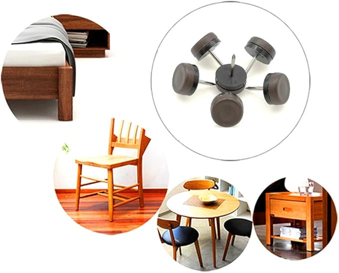 ALIMITOPIA 40pcs Furniture Glide Nail-in Thickened Nylon Chair Glide Slider Furniture Pad Floor Protector for Wooden Furniture Chair Tables Leg Feet(Φ20mm or 0.8";Brown)