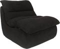 Bean Bag Chair - Memory Foam Bean Bag Chair for Adults, Comfy High-Resilience Single Sofa, Small Space Floor Chair, Chaise Lounge for Living Room, Bedroom (Black, Cushions)