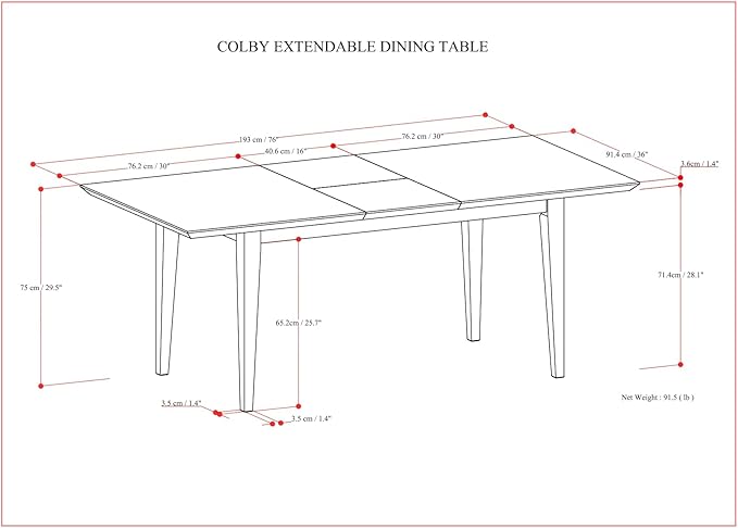 SIMPLIHOME Colby Extendable Dining Table, Solid Wood Walnut Veneer in Walnut, 60-76 x 36 inches, Contemporary-Style Rectangular Expandable Kitchen Table with Butterfly Leaf for 6+ People