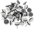 ALIMITOPIA 40pcs Furniture Glide Nail-in Thickened Nylon Chair Glide Slider Furniture Pad Floor Protector for Wooden Furniture Chair Tables Leg Feet(Φ18mm or 0.7";White)