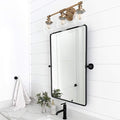 TEHOME 20x24'' Pivot Mirror for Bathroom Matt Black Tilt Beveled Mirror Rectangle Bathroom Mirror Pivoting Metal Framed Vanity Mirrors for Wall, Vertical