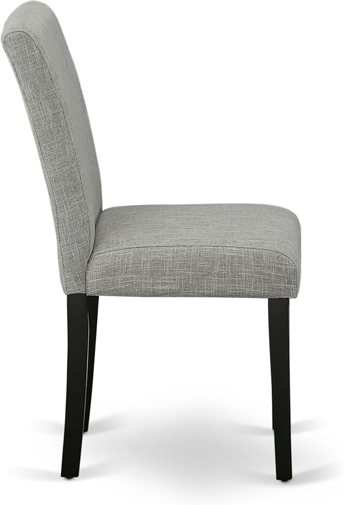 East West Furniture V697AB106-6 6 Piece Dinette Set Contains a Rectangle Dining Room Table with V-Legs and 4 Shitake Linen Fabric Upholstered Chairs with a Bench, 40x72 Inch, Multi-Color