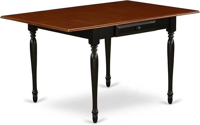 East West Furniture MZDA5-BCH-W 5 Piece Dining Room Furniture Set Includes a Rectangle Kitchen Table with Dropleaf and 4 Dining Chairs, 36x54 Inch, Black & Cherry