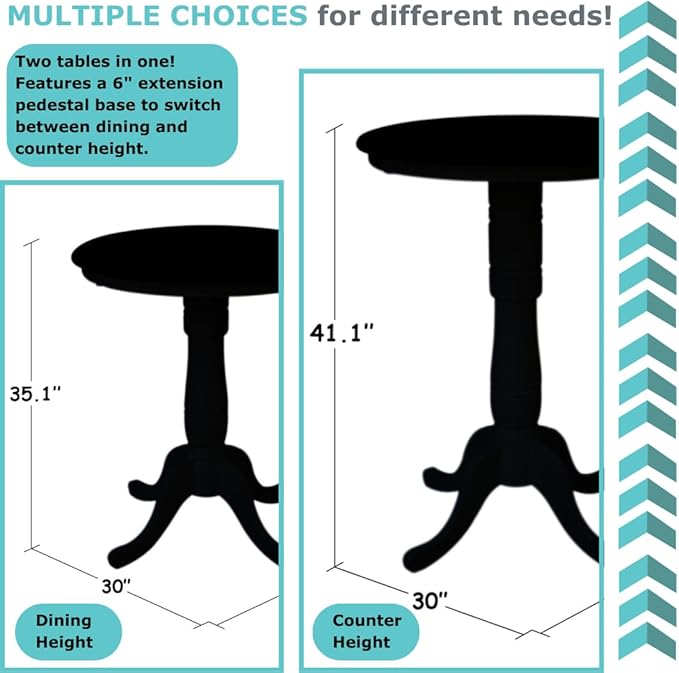Whitewood Industries International Concepts 30" Round Top Pedestal Table, White