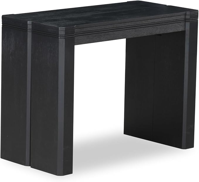 X12FO-006-24 - 13-piece Dining Room Table Set a Rectangular Kitchen Table and 12 Black Linen Fabric Dining Chair, 39x120 Inch, Wire Brushed Black