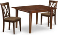 East West Furniture MLCL3-MAH-C 3 Piece Dining Room Furniture Set Contains a Rectangle Wooden Table with Butterfly Leaf and 2 Linen Fabric Kitchen Dining Chairs, 36x54 Inch, Mahogany