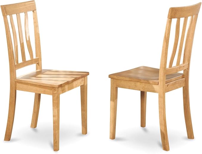 East West Furniture NDAN5-OAK-W 5 Piece Dining Table Set for 4 Includes a Rectangle Kitchen Table with Dropleaf and 4 Dining Room Chairs, 30x48 Inch, Oak