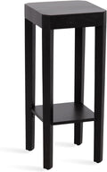 Kate and Laurel Talcott Modern Square Wood Drink Table, 12 x 12 x 28, Black, Transitional Decorative Two-Tier Pedestal Table for Use as Plant Stand Indoors or Living Room Decor Accent