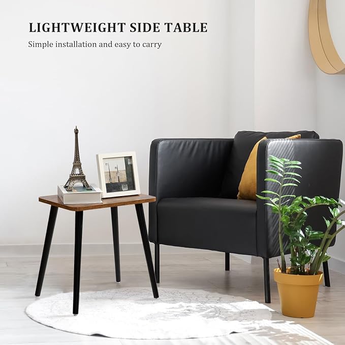 FORAOFUR Side Table, Rectangular Wooden Small End Table, Small Accent Table for Living Room, Bedroom and Balcony, Modern Side Tables for Spaces Home Decor, Easy Assembly