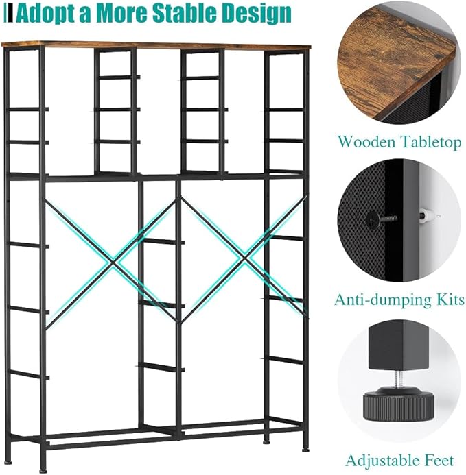 Dresser for Bedroom with 18 Drawers, Tall Fabric Storage Dresser, Chest of Drawers for Closet, Nursery, Bedside, Living Room, Laundry, Entryway, Hallway (Black)