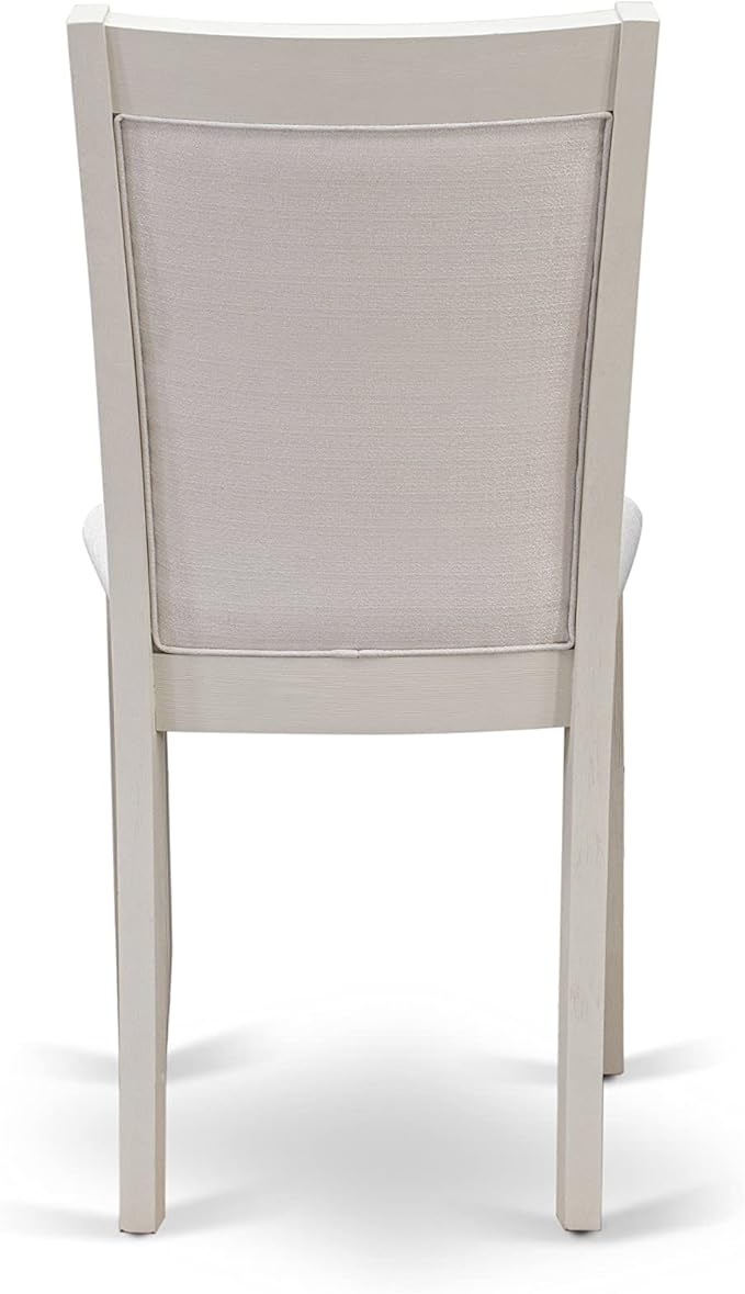 East West Furniture X027MZ001-9 9 Piece Modern Dining Table Set Includes a Rectangle Wooden Table with X-Legs and 8 Cream Linen Fabric Upholstered Chairs, 40x72 Inch, Multi-Color
