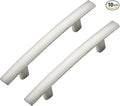 10 Pack Cabinet Handles 3" Hole Center - Curved Cabinet Pulls Brushed Nickel Drawer Pulls for Kitchen Cupboard Solid Hardware for Dresser Drawer Arch Hardware