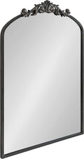 Kate and Laurel Arendahl Traditional Arch Mirror, 24 x 36, Antique Black, Baroque Inspired Wall Decor