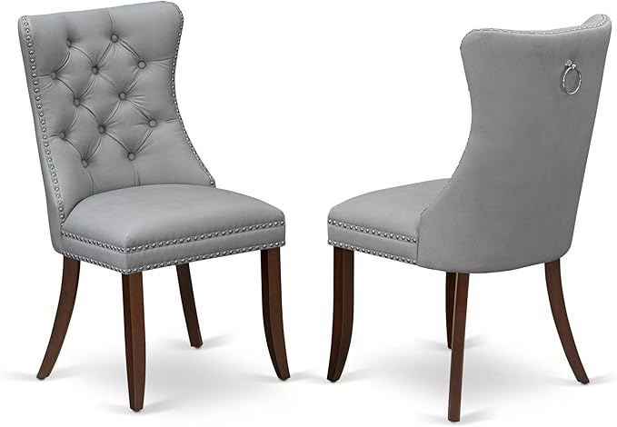 East West Furniture DODA9-MAH-27 9 Piece Dining Set Includes a Rectangle Kitchen Table with Butterfly Leaf and 8 Polyester Fabric Upholstered Chairs, 42x78 Inch, Mahogany