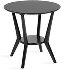 Kate and Laurel Nylah Round Wooden Side Table; 24 x 24 x 24; Black; Modern Tiered Circle Living Room Table with Solid Wood Construction for Use as Bedroom Nightstand