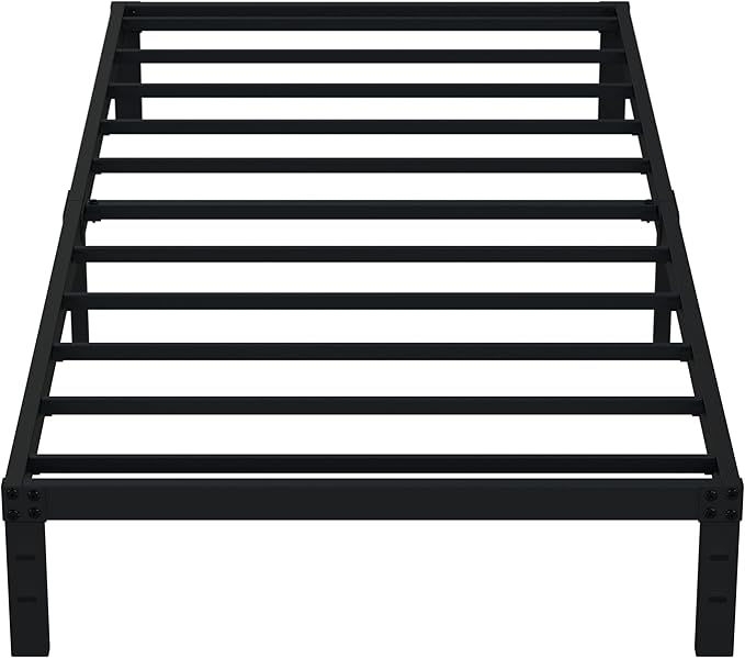 EMODA 10 Inch Twin XL Bed Frames No Box Spring Needed, Heavy Duty XL Twin Metal Platform Bed Frame, Noise Free, Easy Assembly, Black