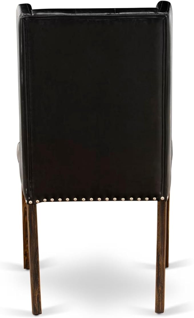 East West Furniture V777FO749-5 5 Piece Kitchen Table Set for 4 Includes a Rectangle Dining Room Table with V-Legs and 4 Black Faux Leather Upholstered Chairs, 40x72 Inch, Multi-Color