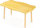 Cookie Coffee Table Low Table with 4 Solid Wood Sturdy Legs, Floor Table Desk for Sitting on The Floor, Storage and Living Room Furniture (Natural)