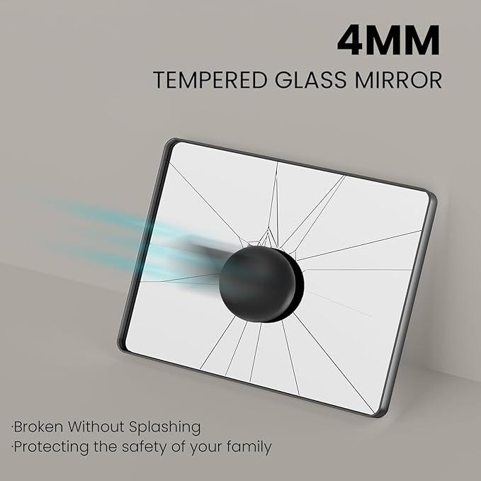 White Bathroom Mirror 72x36 Inch, White Metal Framed Bathroom Mirror for Wall, Rounded Rectangle Matte Bathroom Vanity Mirror, Tempered Glass, Anti-Rust, Horizontal/Vertical