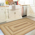Cookie Dough Brown Small Braided Rugs, 2x3' Rectangle - Handmade with Jute, Warm Country Rustic Decor, Perfect for Laundry Rooms, Bathrooms and Entryways - Durable and Easy to Clean