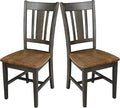 International Concepts San Remo Splatback Dining Chair, Height, Hickory/Washed Coal