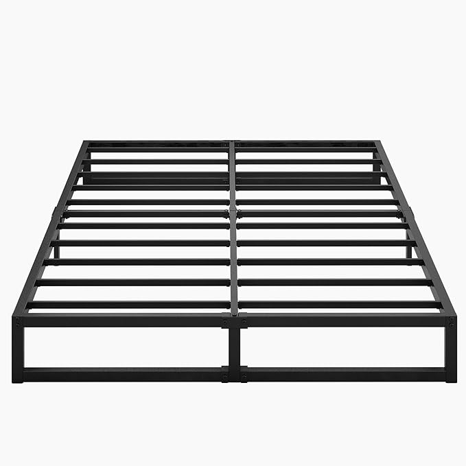 8 Inch Full Bed Frame No Box Spring Needed, Heavy Duty Metal Platform Beds with Sturdy Steal Slats for Mattress Foundation, Easy Assembly, Noise Free, Black