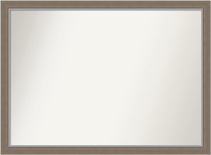 Amanti Art Black Bathroom Mirror for Over Sink, 29x40 Eva Black Silver Thin Rectangle Vanity Mirror, X-Large Modern Frame, Hangs Horizonally and Vertically, Bathroom Wall Decor, Non-Beveled Edge
