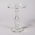 LIKENOW Acrylic End Table,Acrylic Side Table,Modern Nightstand with Clear Small Round Top and Solid Post for Living Room,Bedroom and Lobby 18.9x18.9x23.6High inches