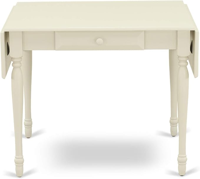 East West Furniture MZGR5-LWH-W 5 Piece Dining Set Includes a Rectangle Dining Room Table with Dropleaf and 4 Kitchen Chairs, 36x54 Inch, Linen White