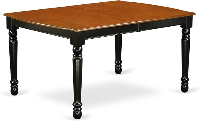 East West Furniture DOQU9-BCH-W 9 Piece Kitchen Table Set Includes a Rectangle Dining Table with Butterfly Leaf and 8 Dining Room Chairs, 42x78 Inch, Black & Cherry