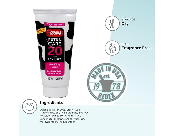 Udderly Smooth Hand & Body, Extra Care 20 Cream 2 oz ( Pack of 12)