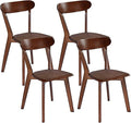 DELAVIN Soild Wood Dining Chairs Set of 4, Oak Wood Kitchen Chairs, Dining Room Chairs, Walnut