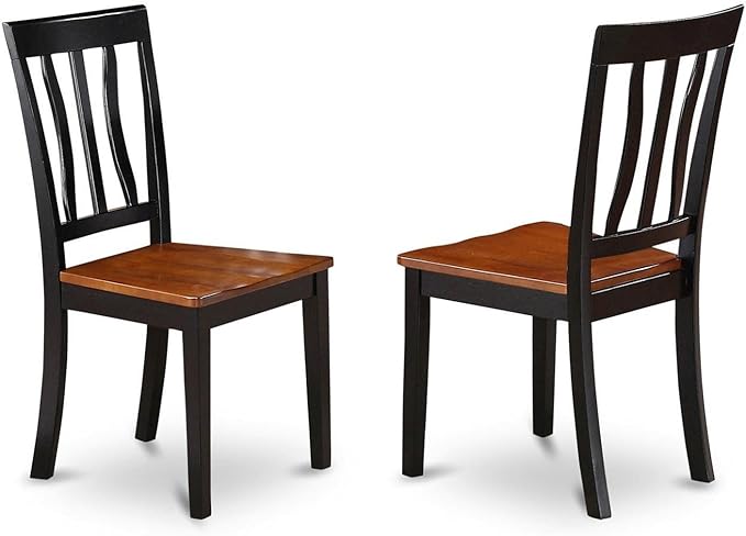 East West Furniture DLAN5-BCH-W 5 Piece Dinette Set for 4 Includes a Round Dining Table with Dropleaf and 4 Dining Room Chairs, 42x42 Inch, Black & Cherry