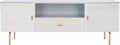 SAFAVIEH Genevieve TV Stand for up to 65" Flatscreen – Grey & White Washed Finish, Mid-Century Modern Storage Cabinet, Entertainment Media Console (MED5000E)