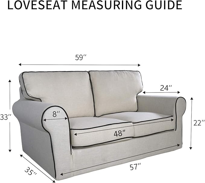 PureFit Reversible Sofa Cover Water Resistant Loveseat Couch Cover, Machine Washable Furniture Cover with Non-Slip Foam and Adjustable Strap for Dogs, Pets (Loveseat, Blue/Ivory)