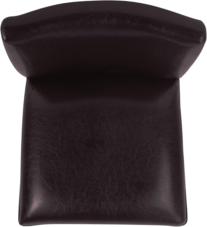 HomePop Home Decor | Classic Counter Height Bar Stools | 29 Inch Bar Stools | Decorative Home Furniture (Dark Brown Faux Leather) Single Pack
