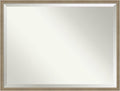 Amanti Art Brown Wall Mirror 32x42 Florence Light Brown Rectangle Bathroom Mirror for Wall Decor Living Room, X-Large Casual Frame, Hangs Horizonally and Vertically, Bathroom Decor, Beveled Edge