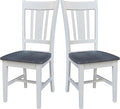 International Concepts San Remo Splatback Chairs, White/Heather Gray