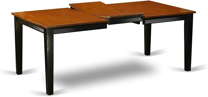 East West Furniture QUKE5-BCH-LC 5 Piece Dinette Set for 4 Includes a Rectangle Dining Room Table with Butterfly Leaf and 4 Faux Leather Kitchen Dining Chairs, 40x78 Inch, Black & Cherry