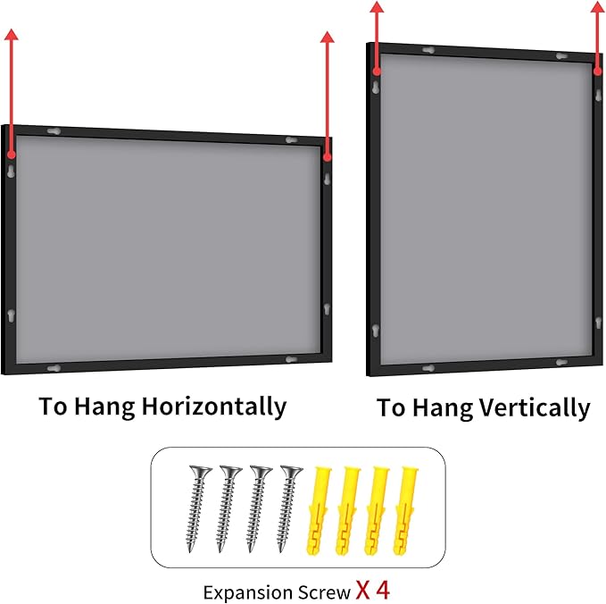 YIROMAN Bathroom Mirror 72"x36", Large Matte Black Bathroom Mirror for Over Sink with Aluminum Frame, Rectangular Vanity Mirror with Right Angle, Wall Mirror Hangs Horizontal or Vertical, Shatterproof