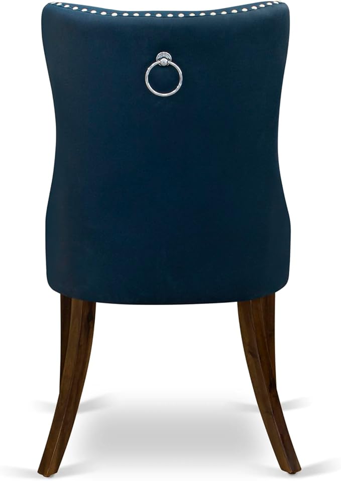East West Furniture ANDA5-AWA-29 5 Piece Kitchen Table & Chairs Set Contains a Round Dining Table with Pedestal and 4 Polyester Fabric Upholstered Chairs, 36x36 Inch, Antique Walnut