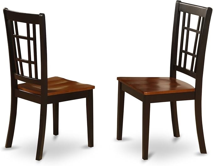 East West Furniture PLNI9-BCH-W 9 Piece Dining Table Set Includes an Oval Dining Room Table with Butterfly Leaf and 8 Wood Seat Chairs, 42x78 Inch, Black & Cherry