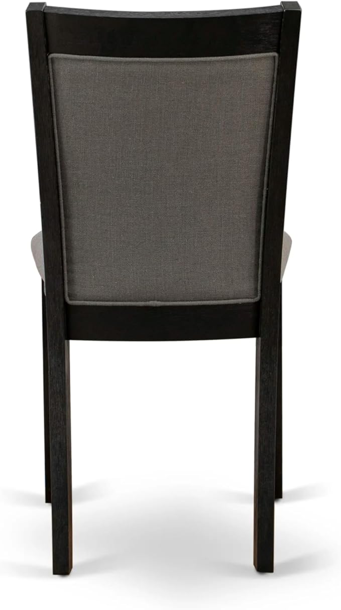 X07MZ-BC6-50 - 10-Pc Dining Table Set a Kitchen Table with a coffee Table and a wooden Bench & 7 Dark Gotham Grey Fabric Dining Chair, 39x120 Inch, Wire Brushed Black