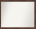 Amanti Art Brown Bathroom Mirror for Over Sink, 24x30 Florence Light Brown Rectangle Vanity Mirror, Large Casual Frame, Hangs Horizonally and Vertically, Bathroom Wall Decor, Non-Beveled Edge