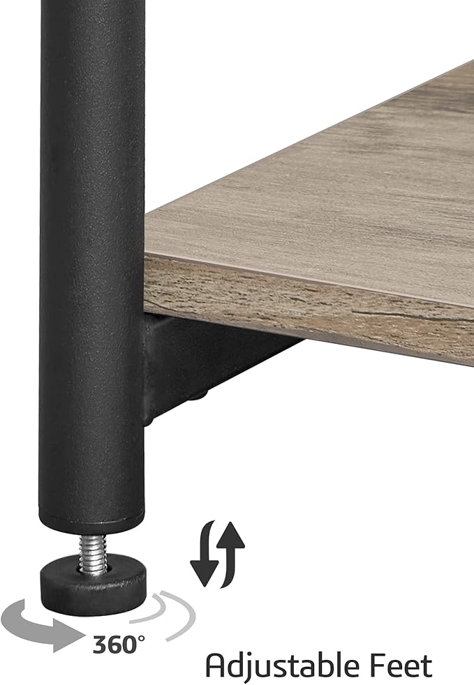 TUTOTAK End Table with Charging Station, Nightstand, 3-Tier Couch Side Table with USB Ports and Outlets, Bedside Table for Small Space, Living Room TB01BG026
