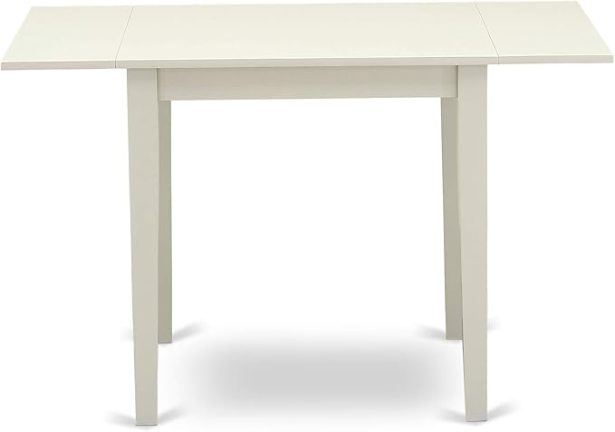 East West Furniture NDBO3-LWH-W 3 Piece Dinette Set for Small Spaces Contains a Rectangle Dining Table with Dropleaf and 2 Kitchen Dining Chairs, 30x48 Inch, Linen White