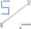 KOOFIZO Solid Square Bar Cabinet Handle - Chrome Furniture Pull, 10 Inch/256mm Screwhole Distance, Pack of 5 for Kitchen Cupboard Door, Bedroom Dresser Drawer, Bathroom Wardrobe Hardware