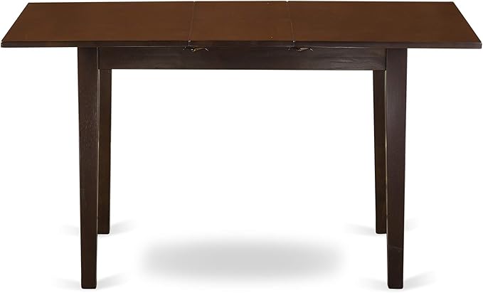 East West Furniture NOCE3-MAH-10 3 Piece Small Dinette Set Contains a Rectangle Butterfly Leaf Dining Table and 2 Dahlia Linen Fabric Upholstered Chairs, 32x54 Inch, Mahogany